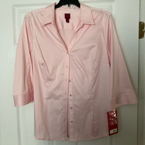NWT 212 Collection Light Pink Collared Blouse - Picture 1 of 5